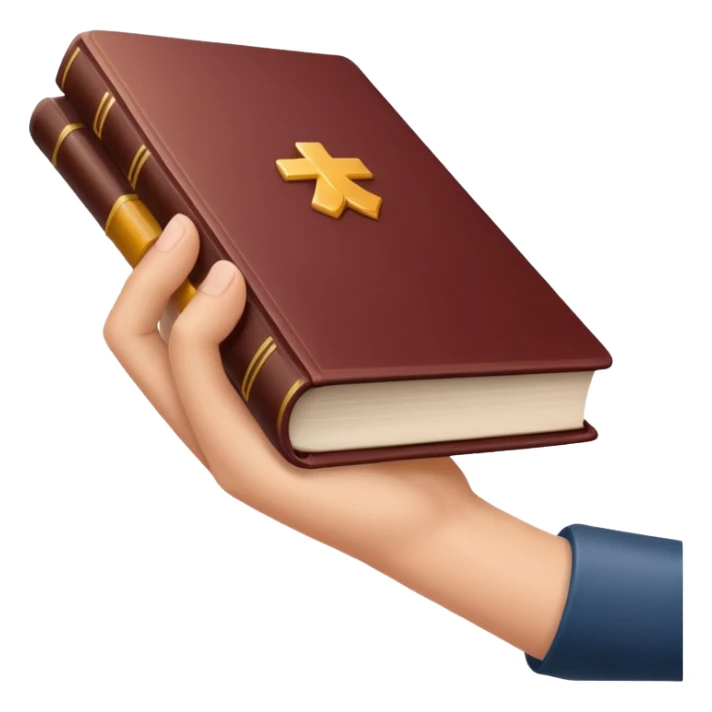 The hand holds the books sticker