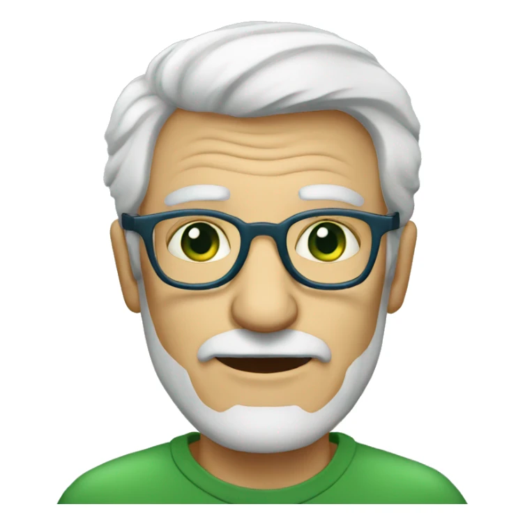 Italian old man bluish green eyes wearing glasses sticker