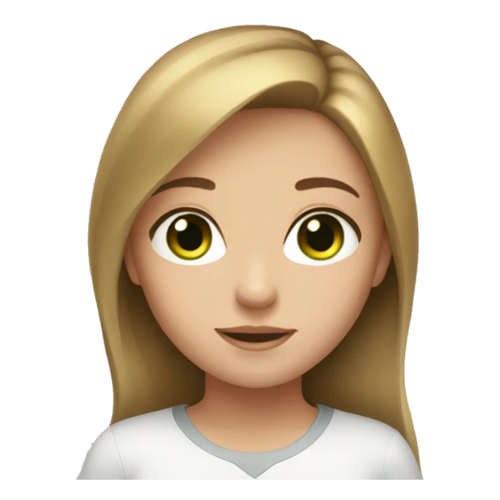 light brown hair green eyes girl sticker