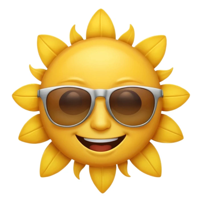 bright sun with sunglasses, cheerful summer vibe sticker