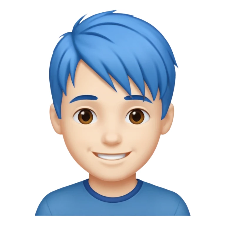 blue gamer Boy happy blue hair sticker