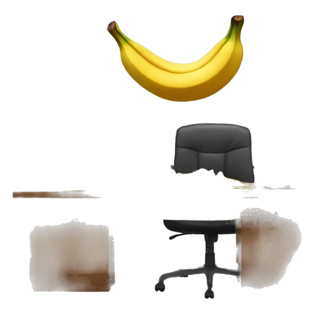 man sits at the office table and throws a banana peel. sticker