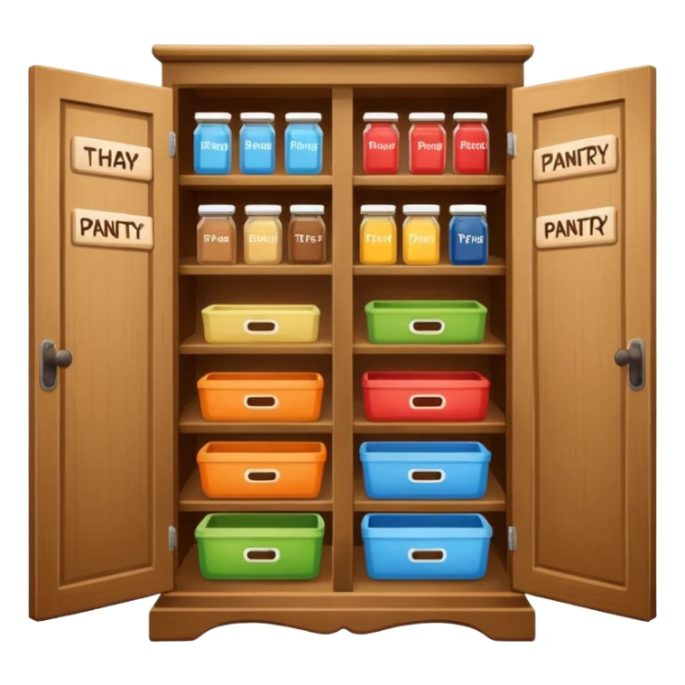 A snack pantry with the words The Pantry written on the front of it  sticker