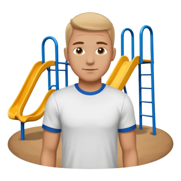 white sportsman in the playground, dressed in t-shirt sticker