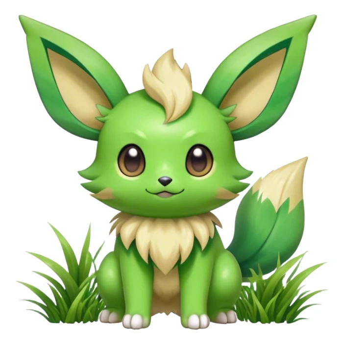 Shiny-Eeveelution-Cute-Fakemon-Grass-Pokémon-fusion full body sticker