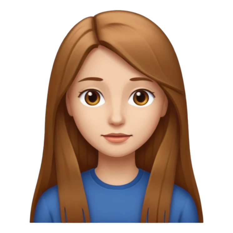 I capelli devono essere lunghi lisci castano chiaro  sticker