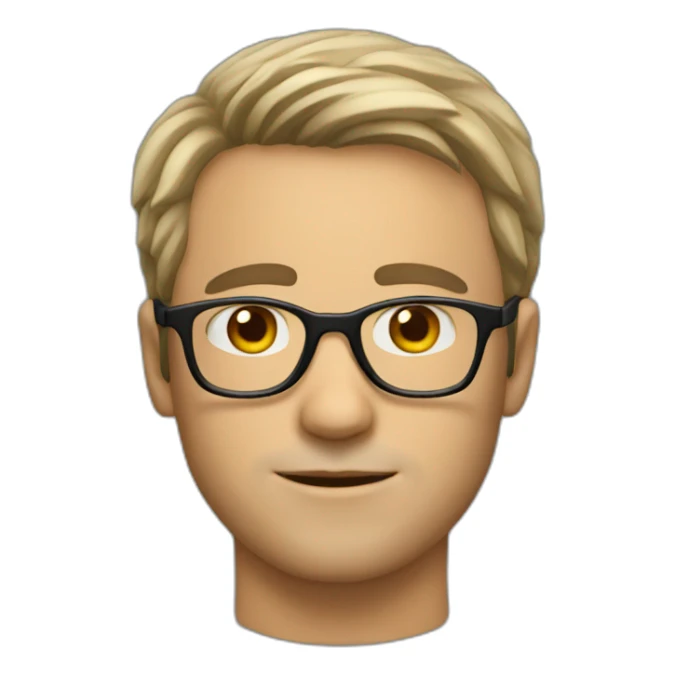 german guy unshaved short hair wearing glasses sticker