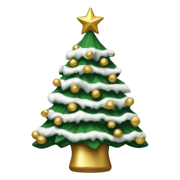 a Christmas tree with white and gold decorations sticker