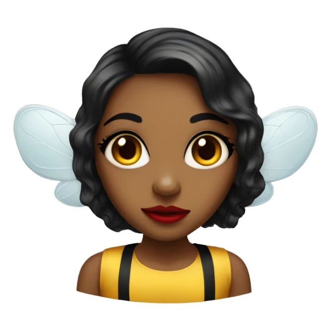 Girl bee with big red lips and black eyelashes sticker