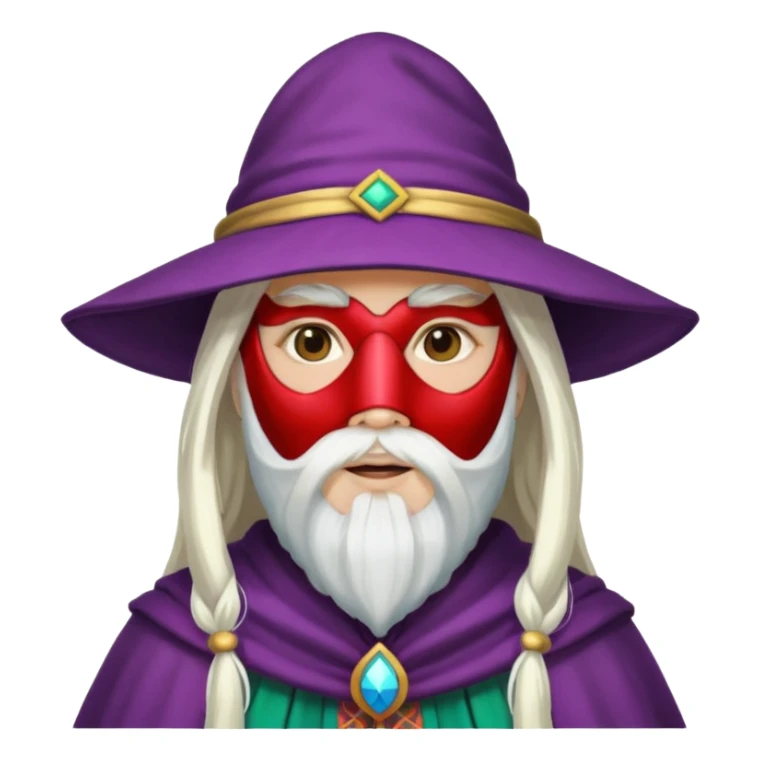 masked Women with hat long white hair & bearded sticker