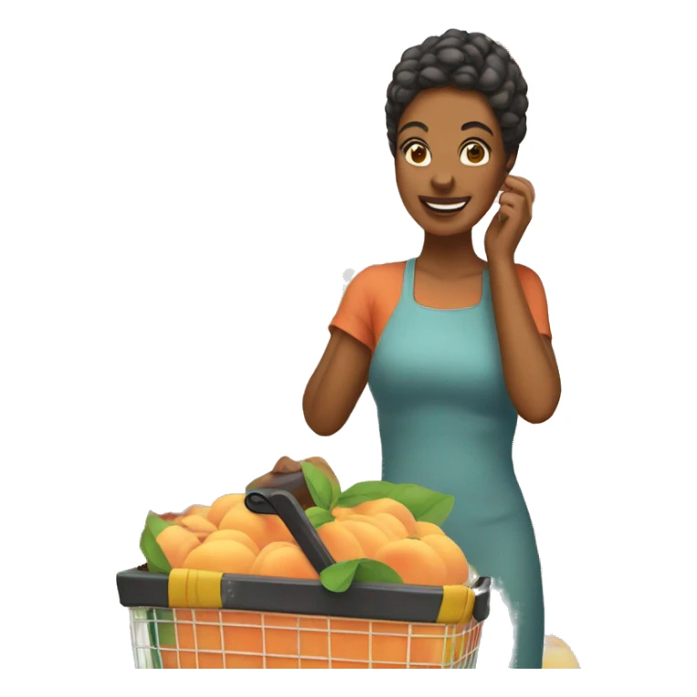 Woman shopping for peach shnappes sticker