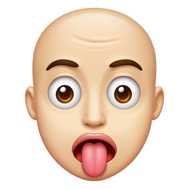 silly face with tongue out and crossed eyes sticker