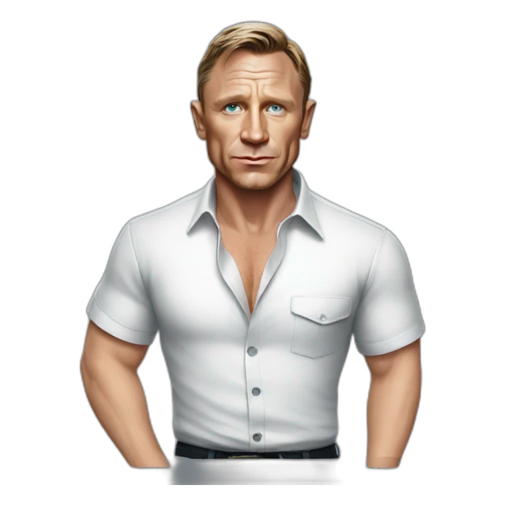 actor daniel craig cartoon wearing shirt sticker