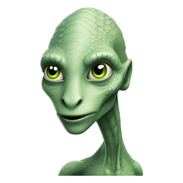 a Reptilian alien white woman sticker