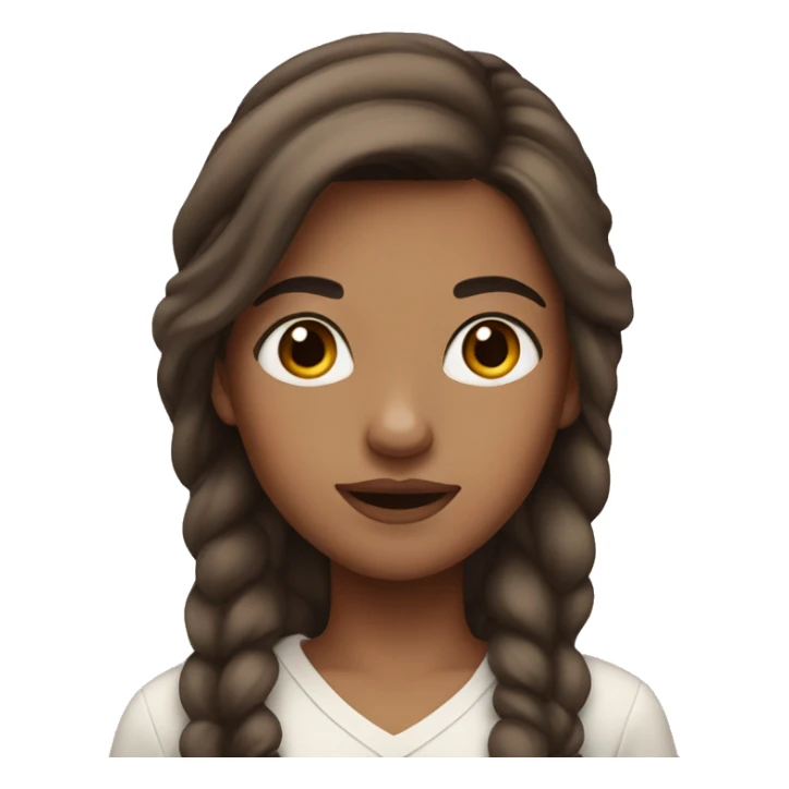 A girl with brown hair and not very black eyebrows  sticker