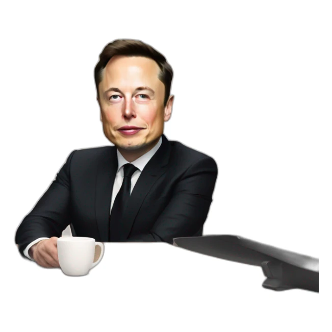 Elon musk qui pleure avec Emmanuel macron sticker