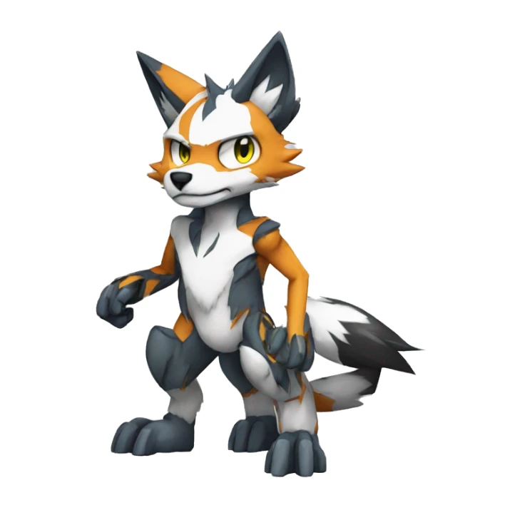  Cool Edgy Digimon-Fakemon-Fox with edgy markings full body sticker