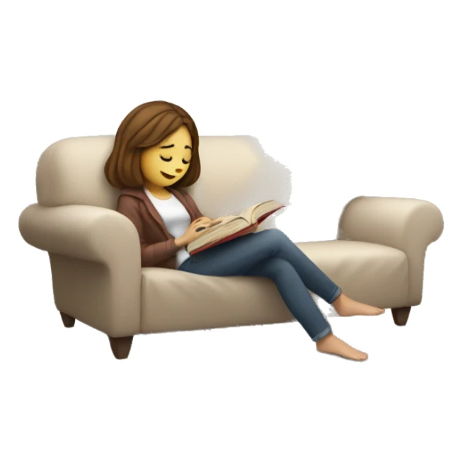 Introverted white girl reading a book on the couch with a blanket sticker