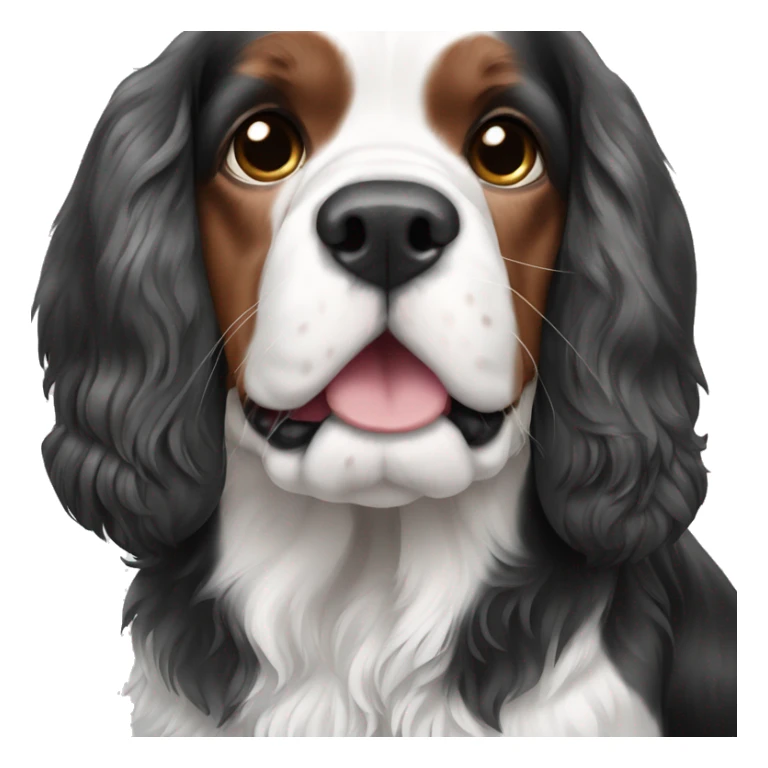 dog English cocer spaniel black and white  sticker