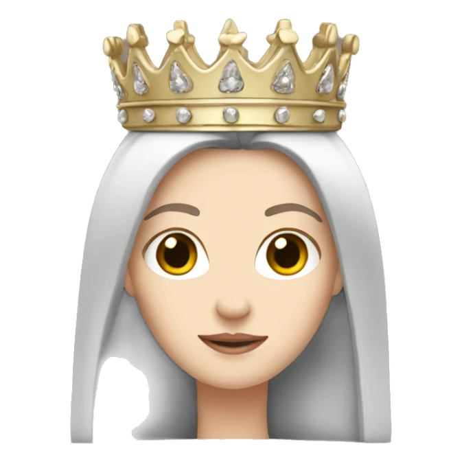 White girl with dark straight hair wearing a crown  sticker