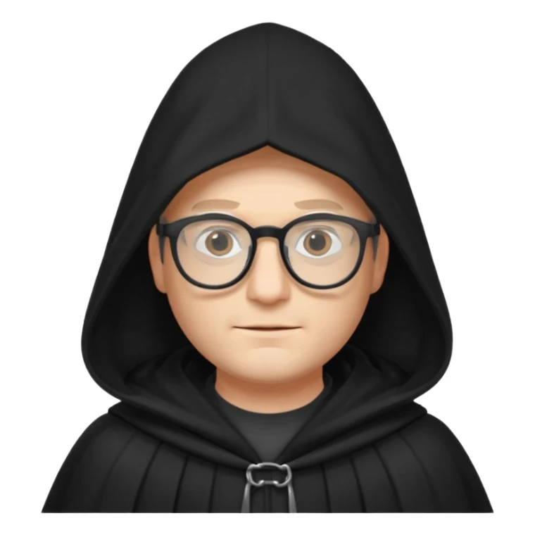 Man with glasses in cloak over head sticker