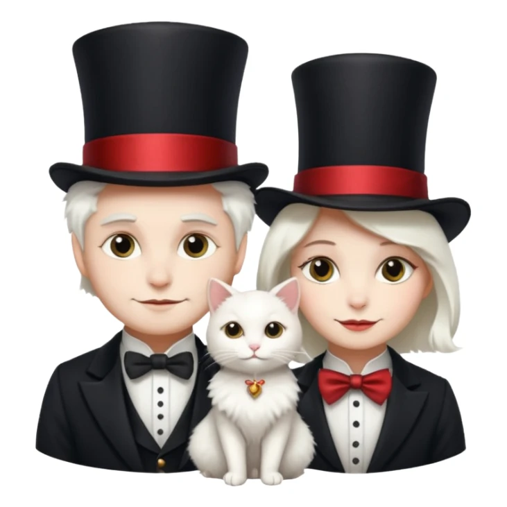 magician couple and their pet cat sticker