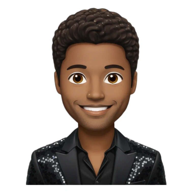 Eric Benét with dark brown hair, black sequin outfit sticker