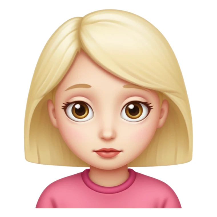 shy vanilla cream with big eyes and rosy cheeks sticker