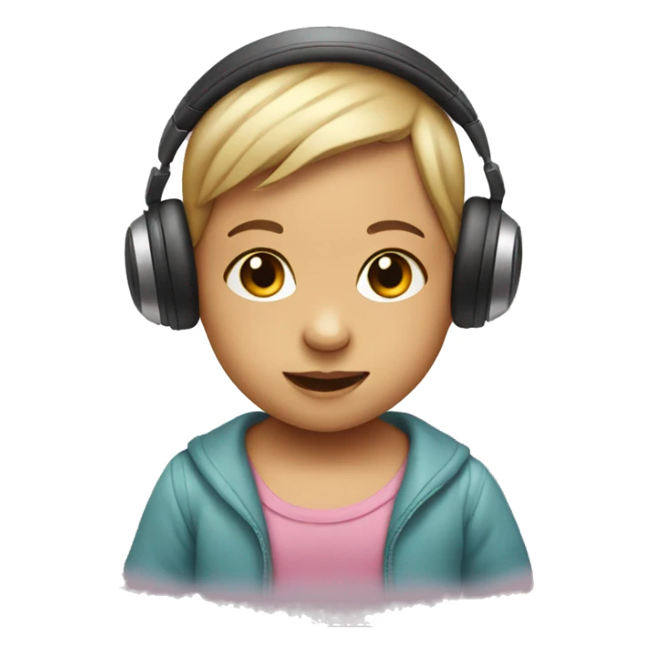 a baby wearing headphones sticker