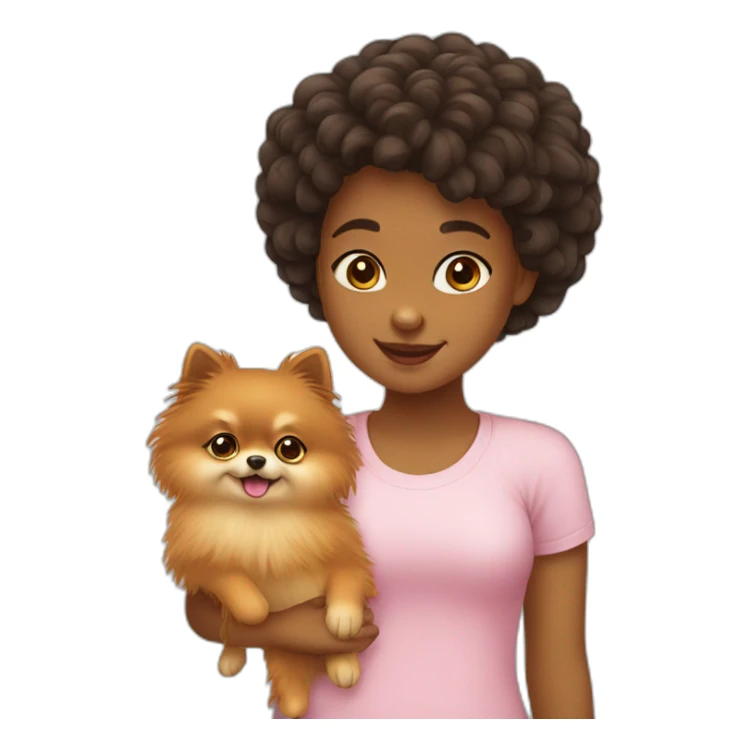 girl-petting-pomeranian sticker