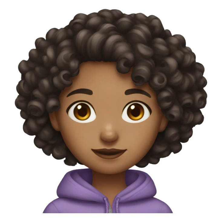 mixed skin dark curly hair girl sticker