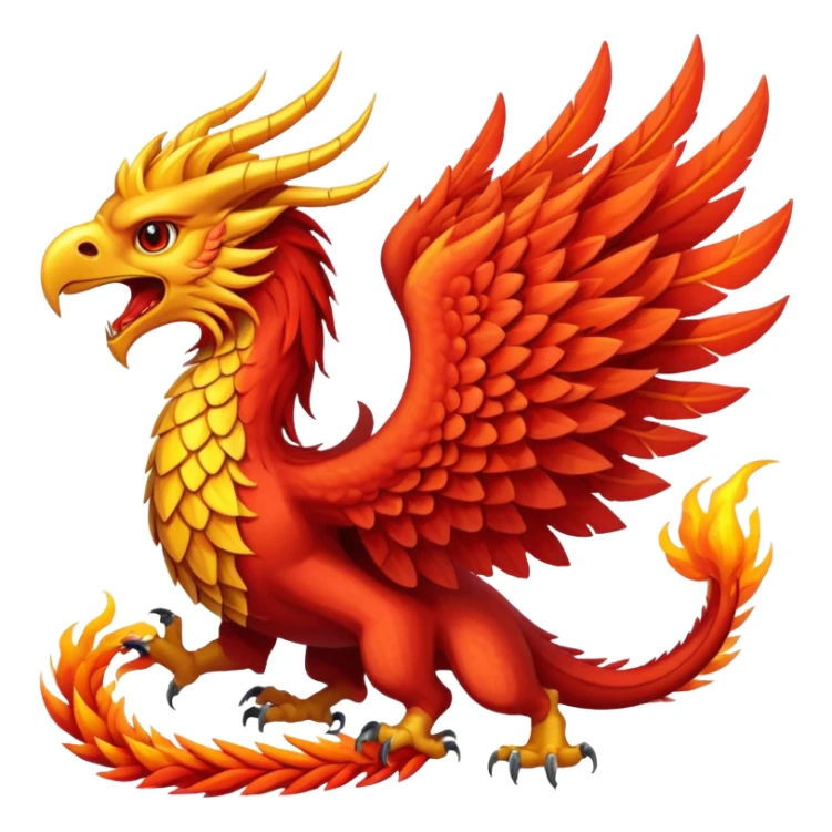 legendary gryphon phenix dragon combination with hydra heads sticker