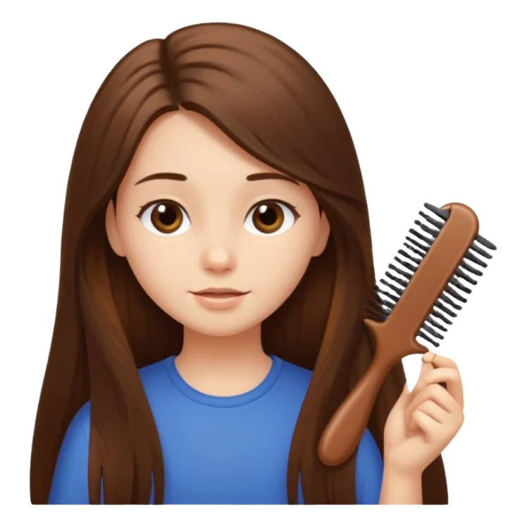 girl brushing her hair sticker