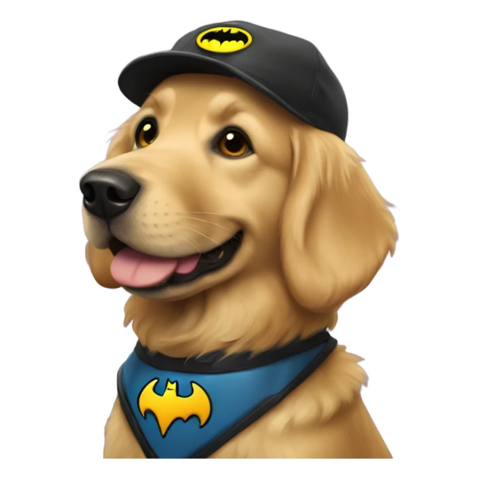 Golden retriever dressed at Batman’s sidekick robin sticker