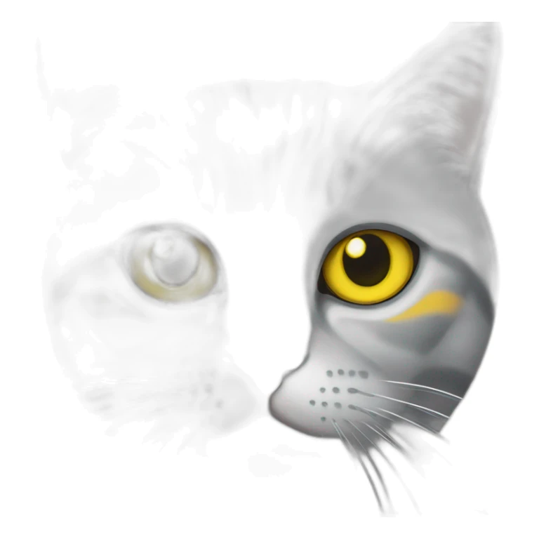 Silver marble Scottish straight cat with yellow eyes sticker