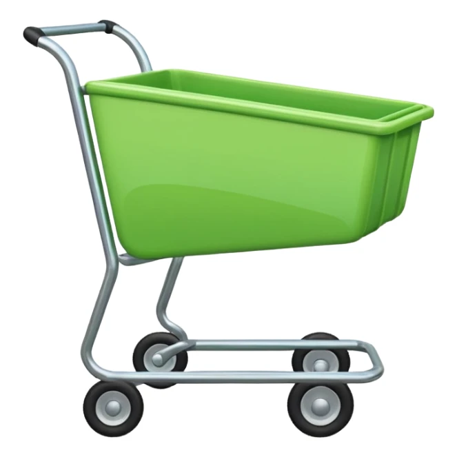 green cart, discord emoji style, simple, clear sticker