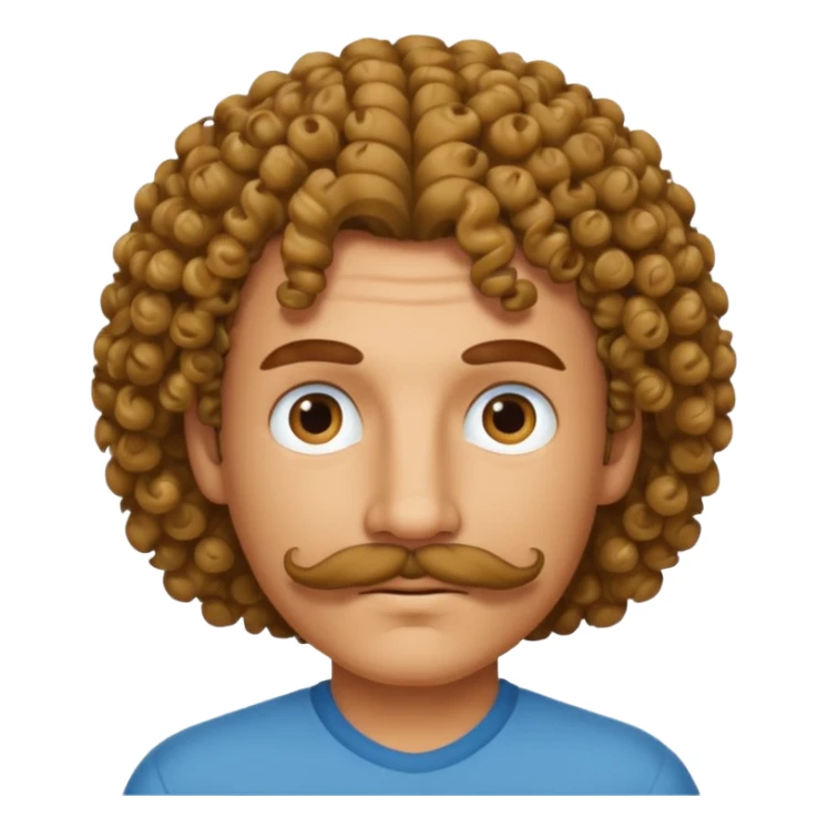 Robin with curly hair and a mustache  sticker