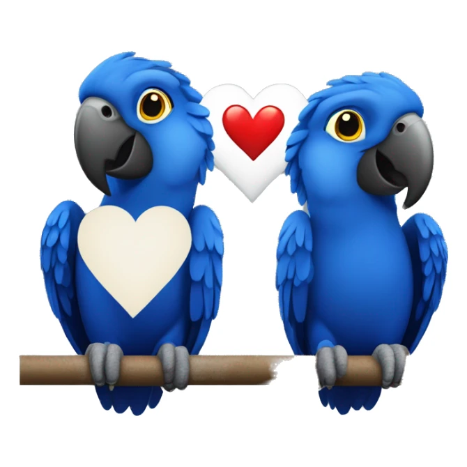 Hyacinth Macaw pair Full Body love with heart sticker