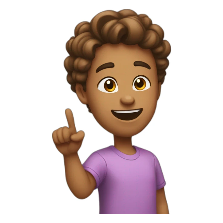 Addison shouts and raises his hand sticker