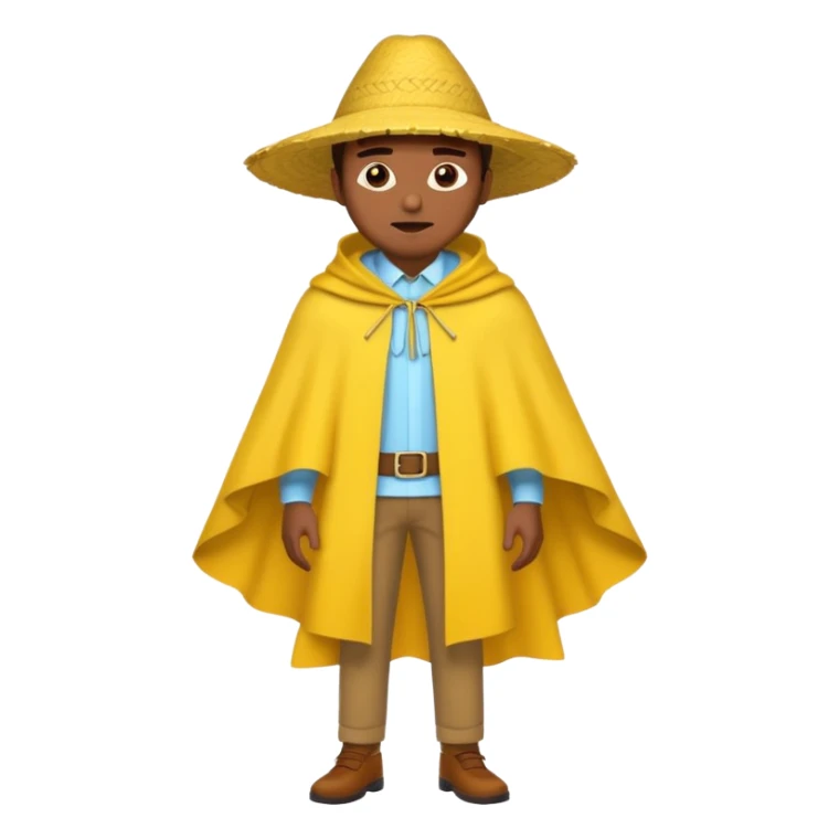 brown skin man with fashion yellow pancho sticker