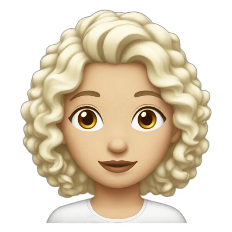 fille blanche cheveux bouclés sans lunettes  sticker