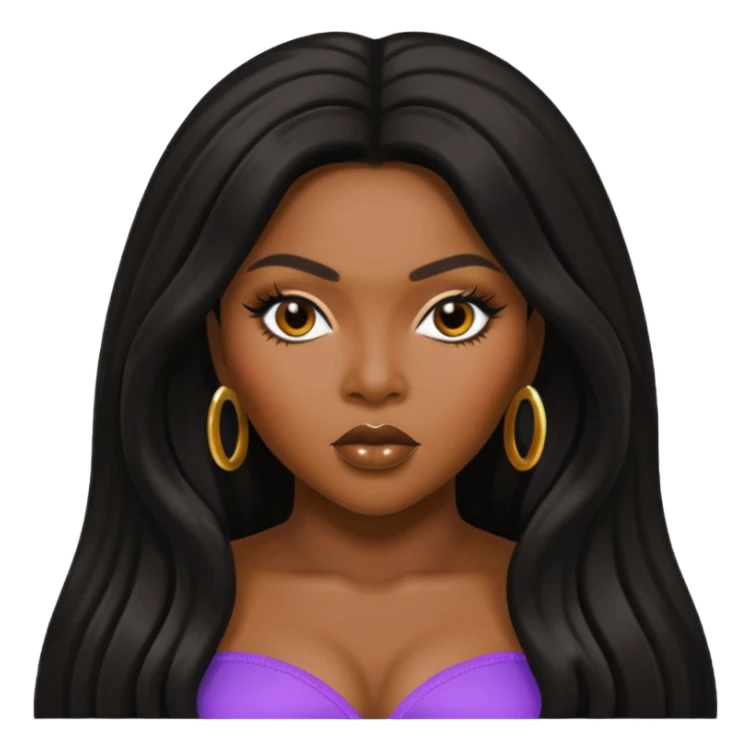 Lil Kim with black long hair sticker