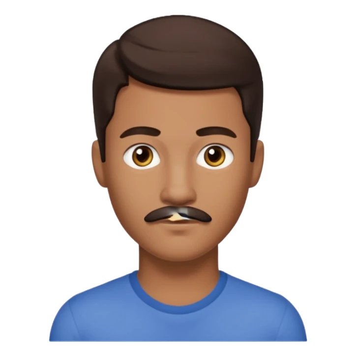 Josh Levi (b.1998) with dark brown hair and thin mustache  sticker