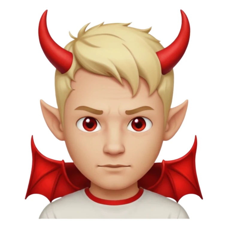 blonde short hair man devil with shirt sticker