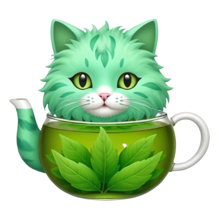 Minty Leaf Juicy Feline Fluffy Tea Sprigatito-Fakémon-creature sticker