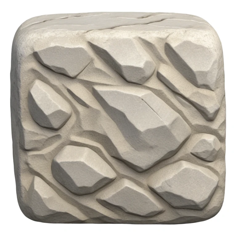 generate realistic detailed stone in 3d style with sand  sticker