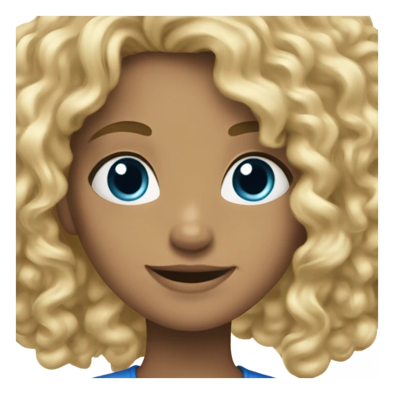 blonde girl smiling outdoors with curly hair and blue eyes sticker