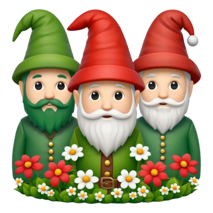 crea un emoji de un jardín de gnomos sticker