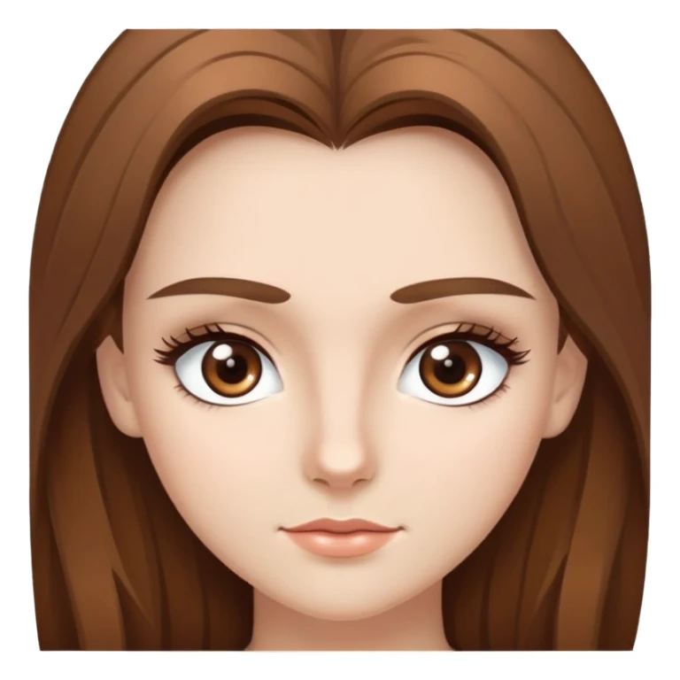 Una ragazza bellissima, con i capelli castani e una ciocca di capelli bianchi, un sopracciglio bianco e uno marrone come i capelli, gli occhi color nocciola, la pelle chiara e le ciglia lunghissime... sticker