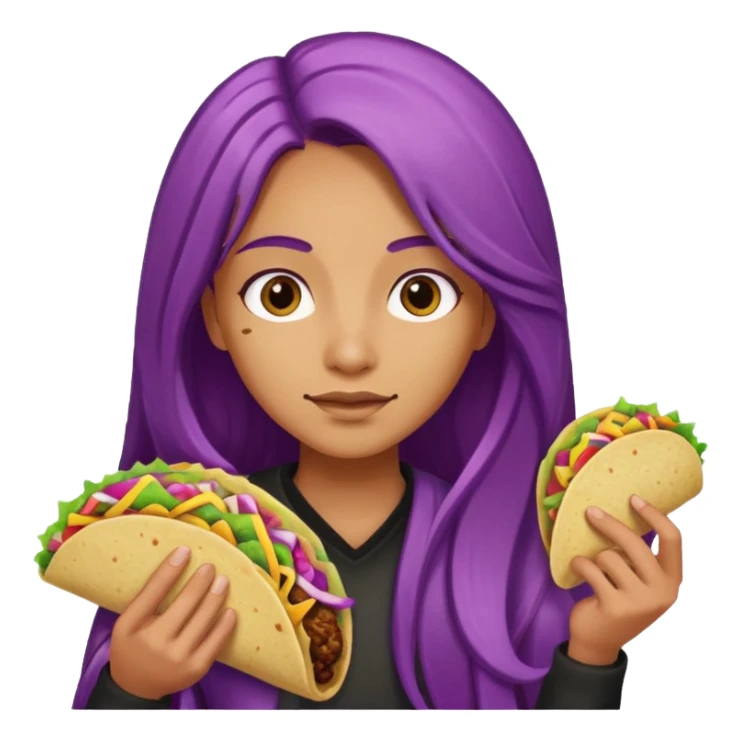 police holding taco with purple long hair sticker